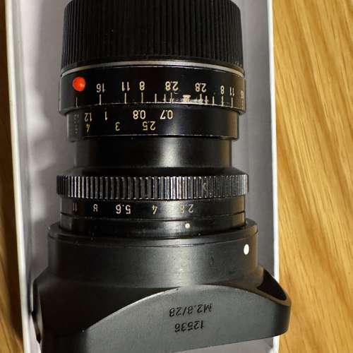 Leica Elmarit-M 28mm f2.8 v3 lens w/ cap, hood (no cover) & B+W UV/IR cut filter