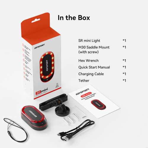 100%New iGPSPORT SR mini Smart Radar Tail Light