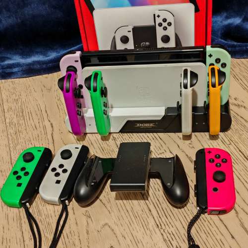 99%New Nintendo Switch OLED！包手製充電座及多套手製