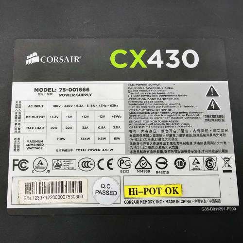 M-ATX computer case with Corsair CX430 PSU