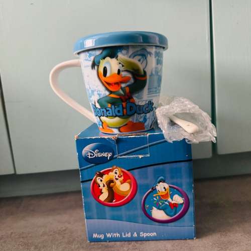 迪士尼唐老鴨水杯 Disney Donald Duck Mug With Lid & Spoon