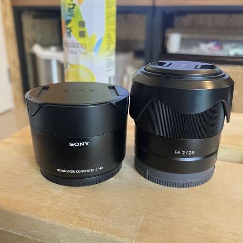最平放售Sony FE 28 28mm F2連 SEL075UWC廣角連接鏡Converter 0.75X(組合用為21mm....