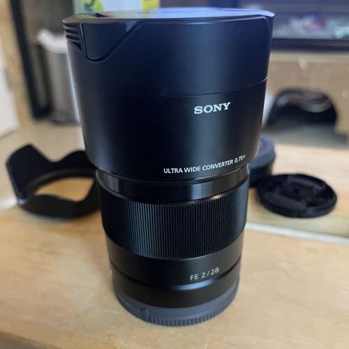 最平放售Sony FE 28 28mm F2連 SEL075UWC廣角連接鏡Converter 0.75X(組合用為21mm....