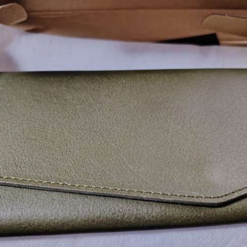 il modo 史上最小 全日本職人手工製造真皮長夾 (綠色信封款-左撇子)