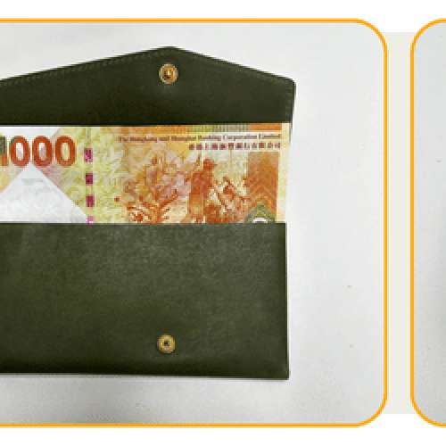 il modo 史上最小 全日本職人手工製造真皮長夾 (綠色信封款-左撇子)