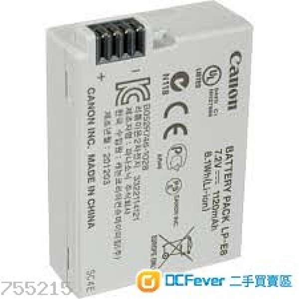 canon 代用 LP-E8 充電池 二手 90% 新 for  canon 550D ,600d,650d,700d 用