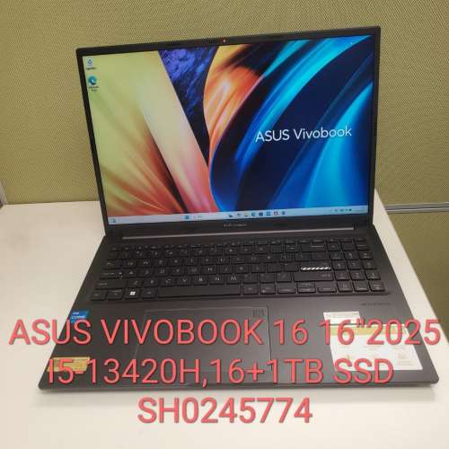 ASUS Vivobook 16 16吋 (2025) (i5-13420H, 16GB+1TB SSD)保養至2027年4月6日 SH02...