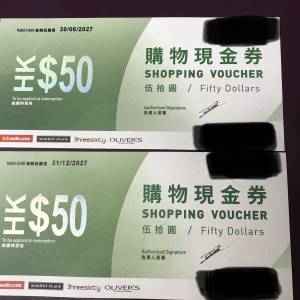 惠康 現金券 $2700， 換同等價值萬寧現金券，6/2027 及 12/2027 到期