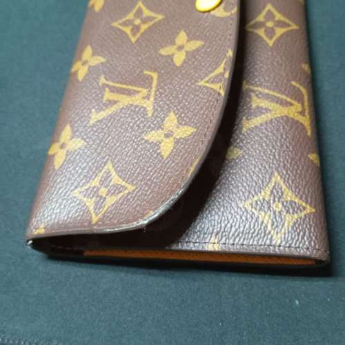 LOUIS VUITTON Monogram Emilie Wallet 黃色扣長錢包啡色
