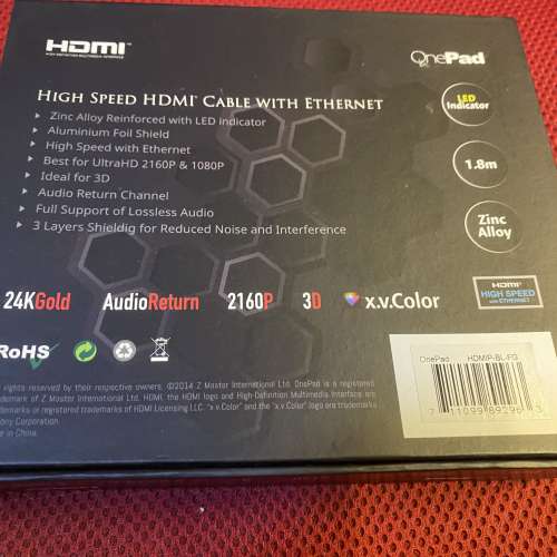 OnePad 4K HDMI cable 1.8m全新