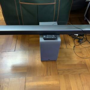 LG Sound bar and Woofer。TV 電視機的最佳拍檔，小小付出，大大增加音效立體現場感。