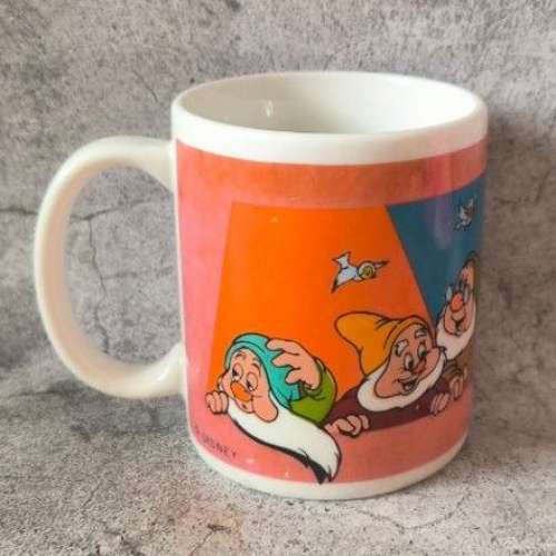 90%NEW DISNEY Snow White Seven Dwarfs Mug 雪姑七友 白雪公主 小矮人 陶瓷杯