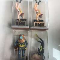 New Vintage Diver & Treasure Fish Aquarium Decor 1969 Metaframe Aquasc