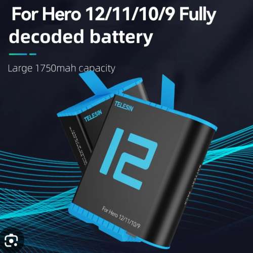 全新 GOPRO 9 10 11 12  代用電池 Telesin