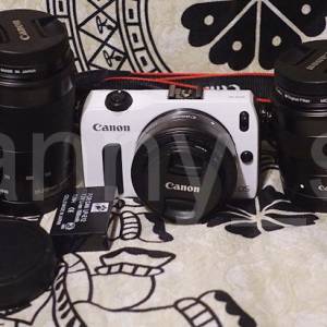 極新 Canon 港行白色 EOS M 機身 連 EF-M 22mm + 18-55mm + 55-200mm + 全新Canon ...