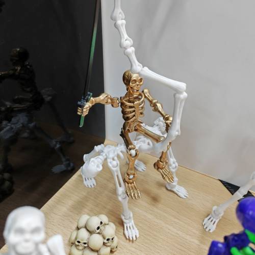 素組骷髏人連武器（白色）