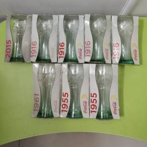 全新不同年份可口可樂玻璃杯New coca cola glass x 8