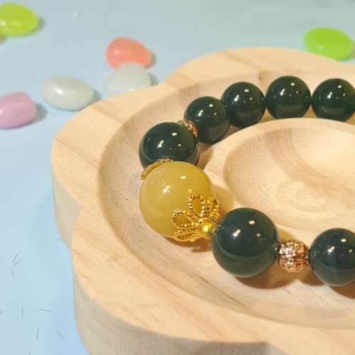 14CM藍水/滿黃翡翠手串