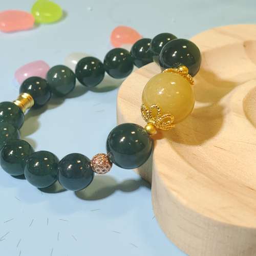 14CM藍水/滿黃翡翠手串