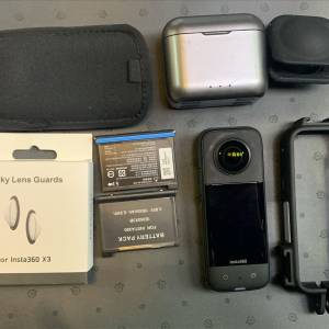 [觀塘實體店] 二手 Insta360 X3 (共2電+快充盒+鏡頭保護套+玻璃保護鏡) 行貨 *S722...
