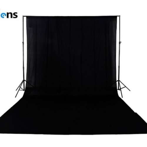 Selens 2.8 X 3M Background Support Stand with 3 X 6M Black Backdrop (影樓攝影...