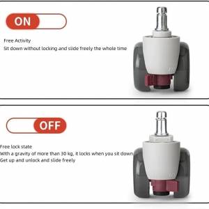 Self-Locking Chair Wheels Chair Stem Caster Wheels Replacement Smooth Rolling