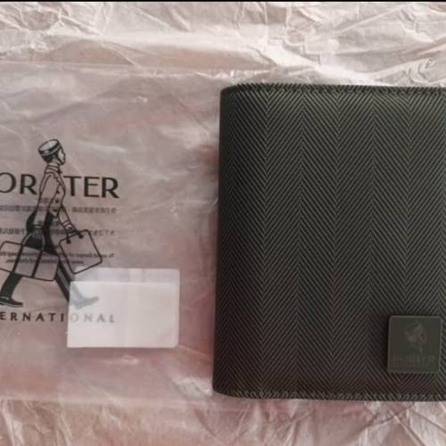 Porter 男/女裝 銀包 墨綠色 人字 斜紋 尼龍布