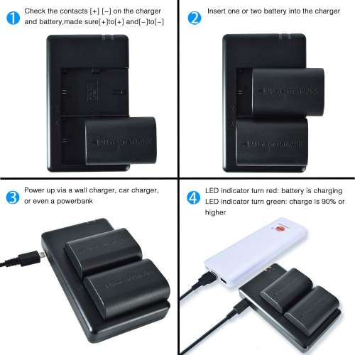 DSTE LP-E6 Fully Decoded Info-Lithium Battery With USB Charger For Canon