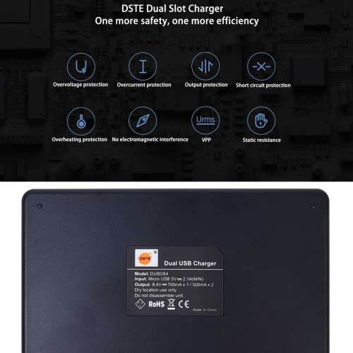 DSTE LP-E6 Fully Decoded Info-Lithium Battery With USB Charger For Canon