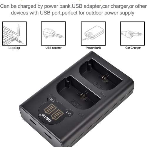 DSTE LP-E6 Fully Decoded Info-Lithium Battery With USB Charger For Canon 代用...