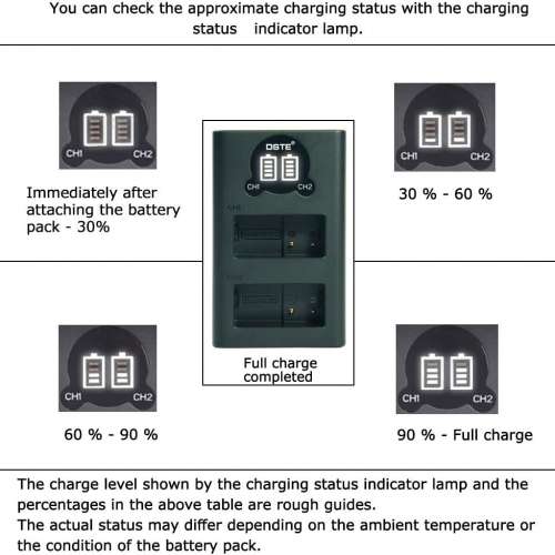 DSTE LP-E6 Fully Decoded Info-Lithium Battery With USB Charger For Canon 代用...