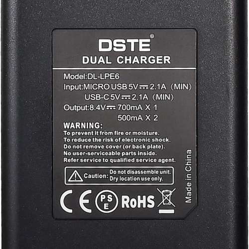 DSTE LP-E6 Fully Decoded Info-Lithium Battery With USB Charger For Canon 代用...