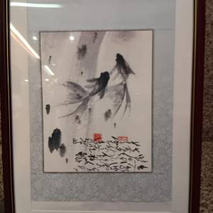 著名大師 "趙少昂" 金魚圖鏡框