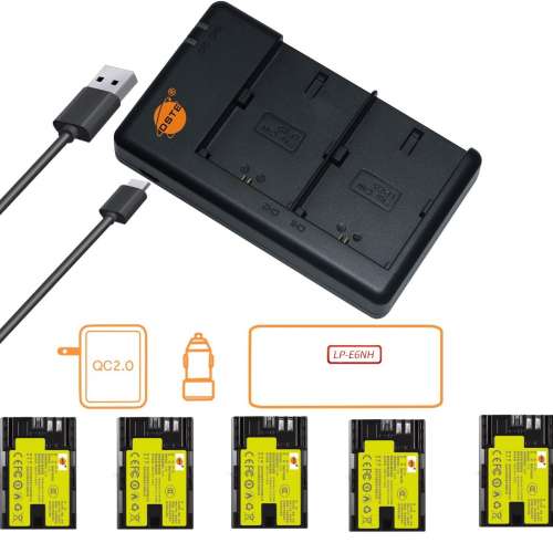 DSTE LP-E6NH Fully Decoded Info-Lithium Battery With USB Charger For Canon