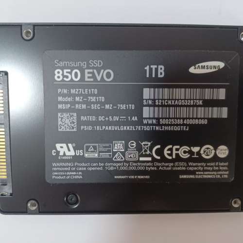 Samsung 850 EVO SATA 2.5" SSD 1T