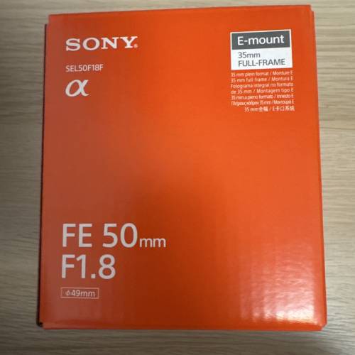 全新 索尼 Sony FE 50mm f1.8 SEL50F18F 行貨
