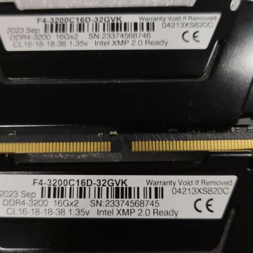 G.SKill  DDR4 3200 16GBx2 共32GB Desktop Ram