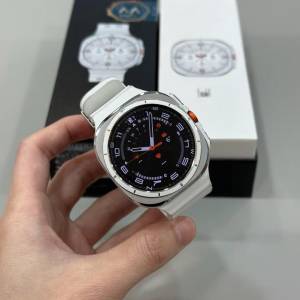三星Watch Ultra  鈦瓷白 49MM表盤+白色運動表帶全原裝全套齊成色98新 純原無動無修...