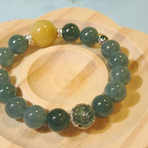 14CM藍水及滿黃翡翠手串