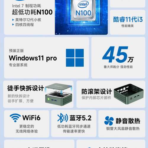 GMK G3 N100 with 8GB Ram 256GB SSD mini pc not morefine