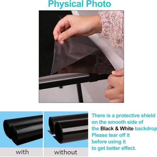 Selens　60cm(W) x 130cm(H) Photography Backdrop, Black PVC