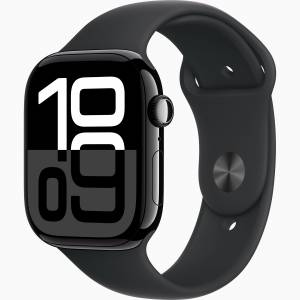 99%新香港行貨Apple Watch Series 10 46mm 亮黑色, S10 GPS,全新未開封運動錶帶