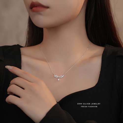 s999纯银月桂女神项链