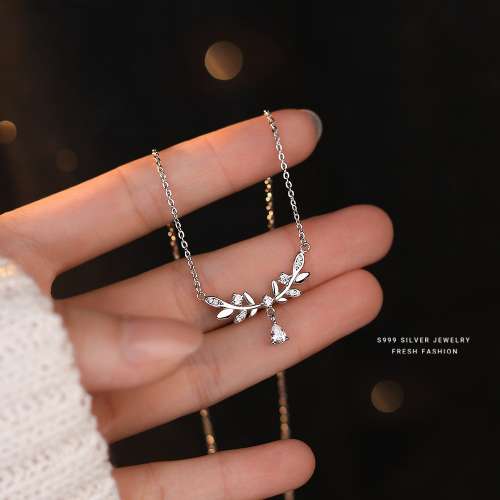 s999纯银月桂女神项链