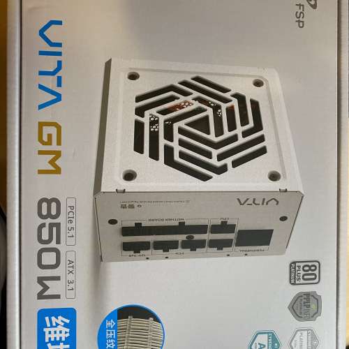 大陸版本FSP VITA GM 850W白金全模組電源白色（ATX3.1/PCle 5.1 12V-2x6接口/105℃/...