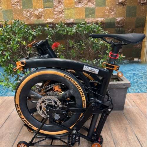 2025 鋁合金款 RUHM PRO D PLUS (PRO 2 CARBON) 7速 碟剎 16吋349 碳纖維三刀輪組 ...