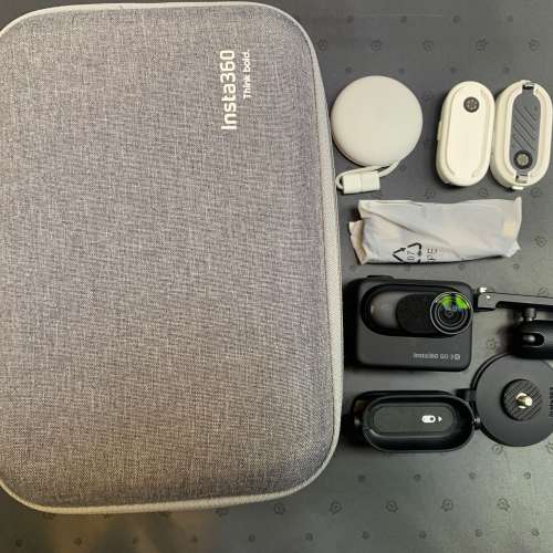 [觀塘實體店] 二手 Insta360 Go3S 128GB 黑色 (連電池包+閃傳伴侶+便攜包+磁吸吊墜...