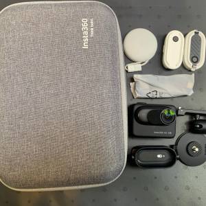 [觀塘實體店] 二手 Insta360 Go3S 128GB 黑色 (連電池包+閃傳伴侶+便攜包+磁吸吊墜...
