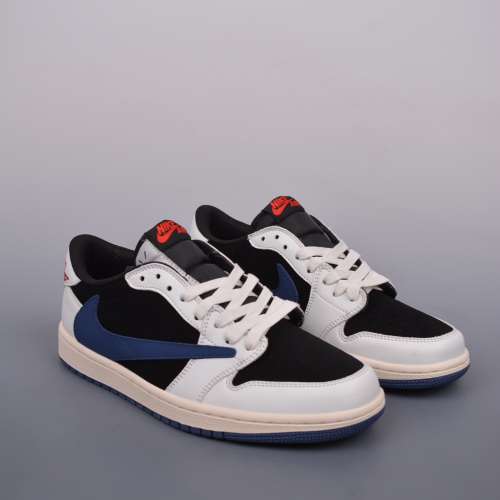 fragment x travis scott x nike air jordan 1 low三方聯名倒鉤黑藍Size：36-45