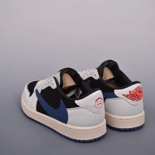 fragment x travis scott x nike air jordan 1 low三方聯名倒鉤黑藍Size：36-45